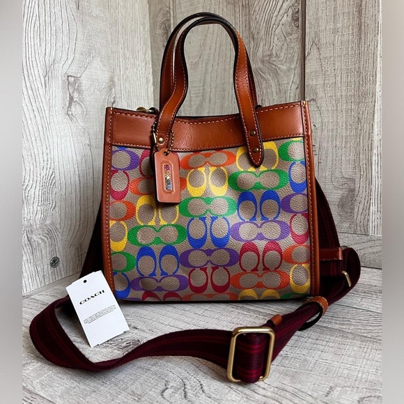 Rainbow Pride Support Coach Tote 22 - LGBTQ+ Field Bag - Picture 1 of 6